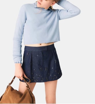 Pull avec boutons bijoux - Maje - Bleu ciel