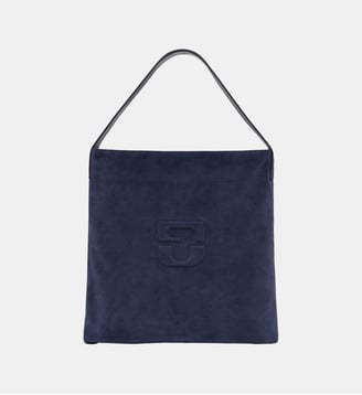 Sac en cuir velours - LADY GD - Gerard Darel - Bleu foncé