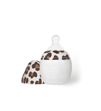 Biberon anti colique silicone médical débit moyen 150 ml - Elhee - Léopard