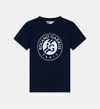 T-shirt logo - Roland-Garros - Marine