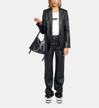 Blazer Valse Cuir Froissé - Zadig&Voltaire - Noir