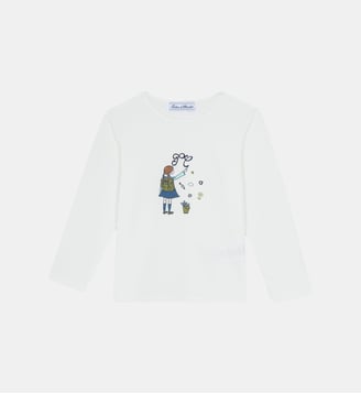 T-shirt -  coton col rond - Tartine Et Chocolat - Marine