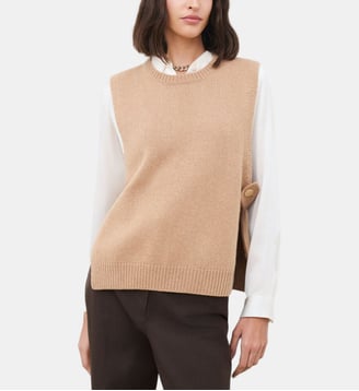 Poncho hevy - Motif uni - Coupe droite - Caroll - Camel