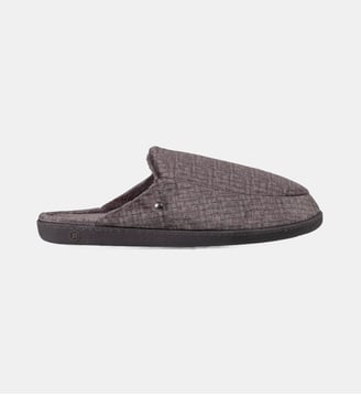 Chaussons Mules imprimé à carreaux - Isotoner - Gris
