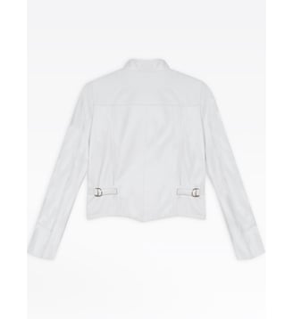 veste tambourin blanche en cuir - Agnès b. - Blanc