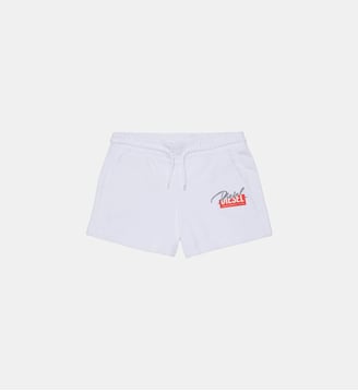 Short en molleton avec logo - Diesel Kids - Blanc