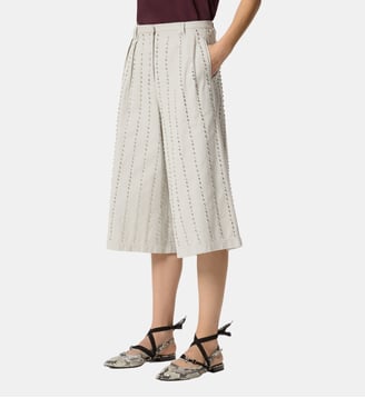 Bermuda à rayures bijou - Pinko - Gris
