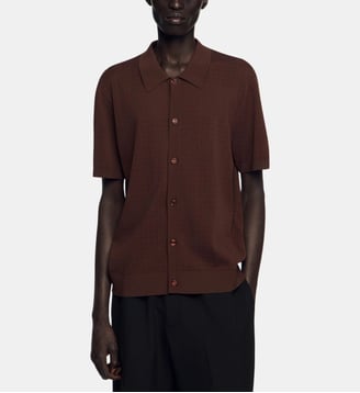 Chemise effet ajouré - Sandro - Chocolat