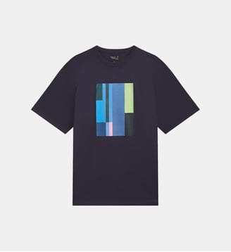 t-shirt en coton sérigraphié - Agnès b. - Bleu minorque