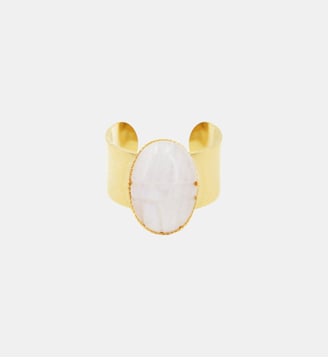 Bague plaqué or SCARABÉE - Nilaï - Marron