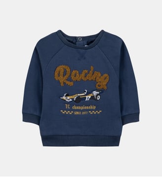 Pull -  coton imprimé voiture racing - Tartine Et Chocolat - Marine
