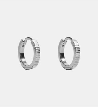 Boucles Anagramme godronnée - JEM - Blanc
