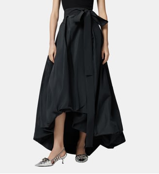 Jupe ample en taffetas avec nœud - Pinko - Noir