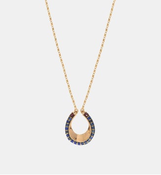 Collier pendentif   - Ninon - Satellite - Bleu