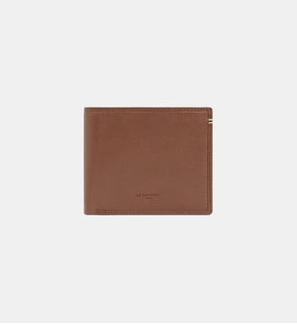 Portefeuille à rabat 2 volets Martin en cuir lisse - Le Tanneur - Ebene et aloe