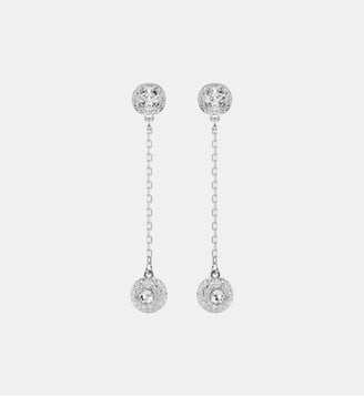 Pendants d'oreilles Una Angelic, Métal rhodié - Swarovski - White