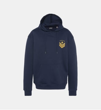 Sweatshirt imprimé army à capuche - Schott - Marine