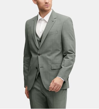 Veste de costume en laine regular Duncan - Digel - Vert sauge