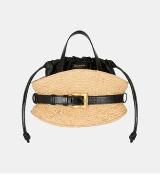 Sac Shuffle Mini en raphia - Balmain - Brown