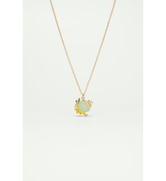 Collier pendentif Mimosa et anis étoilé - Les Néréides - Bleu