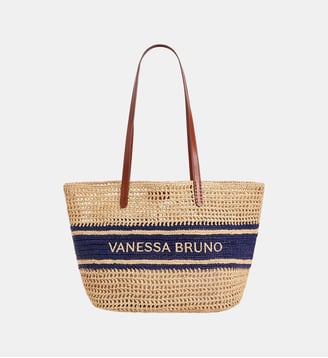Panier En Raphia Avec Rayures - Vanessa Bruno - Marine