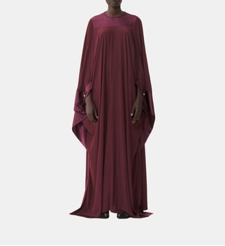 Robe Ample Longue En Charmeuse - Lanvin - Grenat