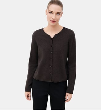 Pull msally 100% cachemire - Motif uni - Caroll - Marron foncé