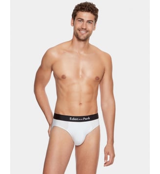 Slip siglé coton stretch-Bleu marine-S Eden Park