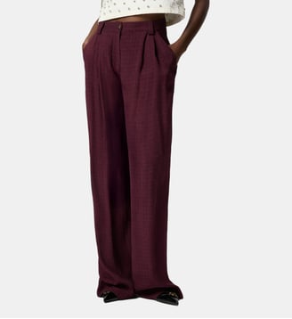 Pantalon en jacquard à motif cravate - Pinko - Bordeaux