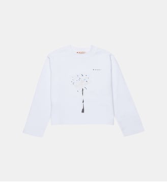 Sweat-shirt à col rond avec logo - Marni - Blanc