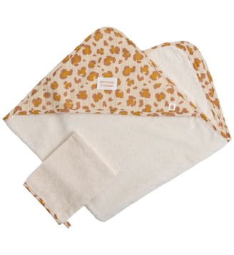Cape de bain + gant de toilette - COOKIDICTION - Orange