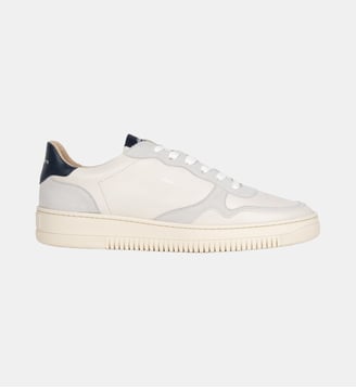 Sneakers Travis Cuir - Bobbies - Blanc cassé et storm