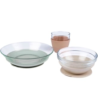 Coffret repas en verre - Beaba - Gris
