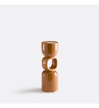 Bougeoir sculptural en céramique, hauteur 25 cm - La Redoute Interieurs - Terracotta