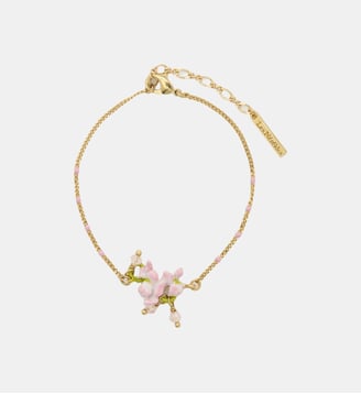 Bracelet fin glycine rose et perles de cristal facettées - Les Néréides - Rose