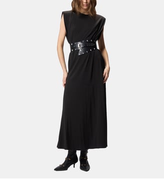 Longue robe sans manches avec chaîne - Pinko - Limousine noire
