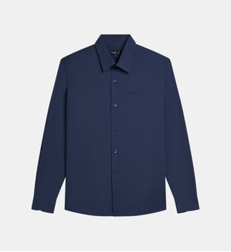 chemise Thomas en coton rose - Agnès b. - Bleu navire
