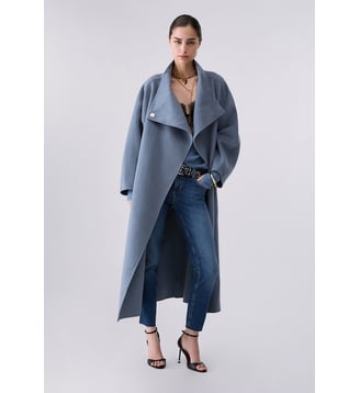 Manteau oversize en laine - Liu Jo - Gris