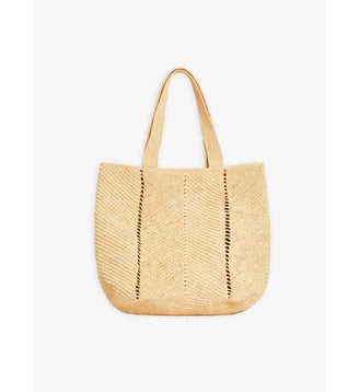 sac Leila en raphia - Agnès b. - Beige naturel