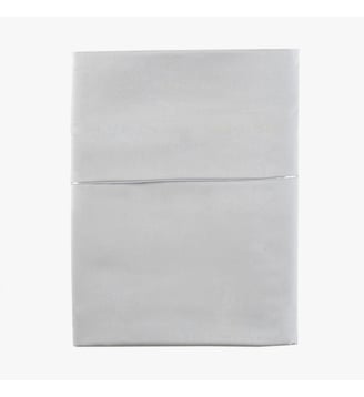 Drap plat uni en satin de coton bio, TEOPHILE - Alexandre Turpault - Gris et argent