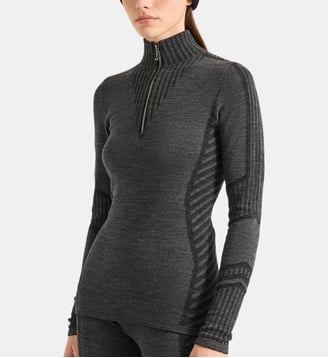Sous pull seama col montant  coupe ajustée - Fusalp - Gris chiné et noir
