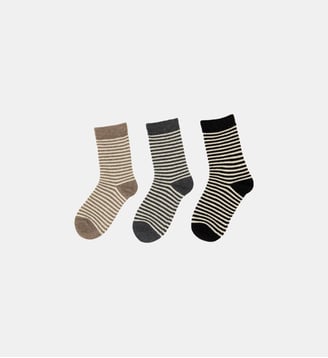 Chaussettes imprimé à rayures AMI - La Petite Etoile - Marron