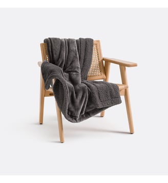 Plaid polaire et sherpa - La Redoute Interieurs - Anthracite