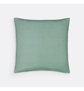 Housse de coussin microfibre lavée 65x65cm - La Redoute Interieurs - Vert eucalyptus