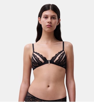 Soutien-gorge armature avec dentelle de Leavers - Chantelle X - Noir