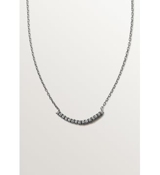 Collier en argent 925 avec finition gunmetal et topazes blanches - Aristocrazy - Argenté