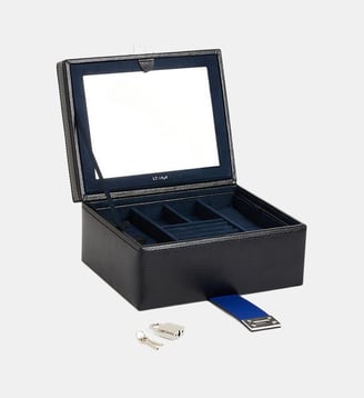 Boîte à bijoux moyen modèle en cuir - Le Tanneur - Noir foncé
