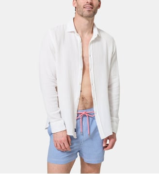 Chemise manches longues en gaze de coton - White - Arthur - Blanc