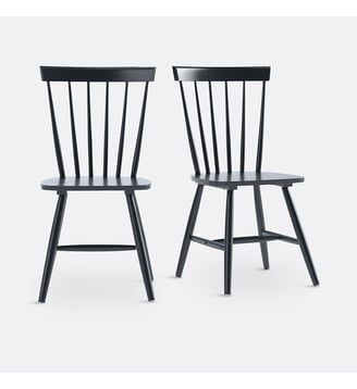 Lot de 2 chaises à barreaux hévéa massif - La Redoute Interieurs - Noir