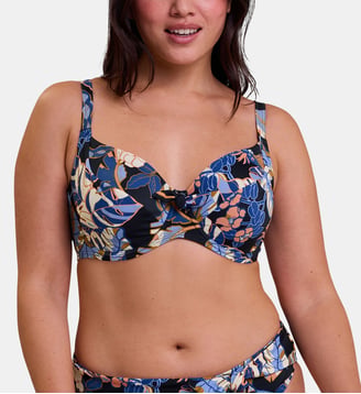 Haut de maillot de bain Fidji - Sans Complexe - Imprimé exotique noir
